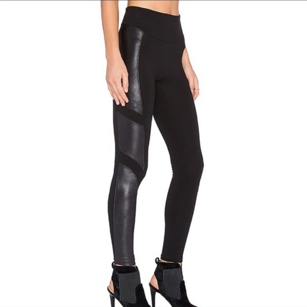 Spanx Moto Faux Leather Panel Ponte Leggings!